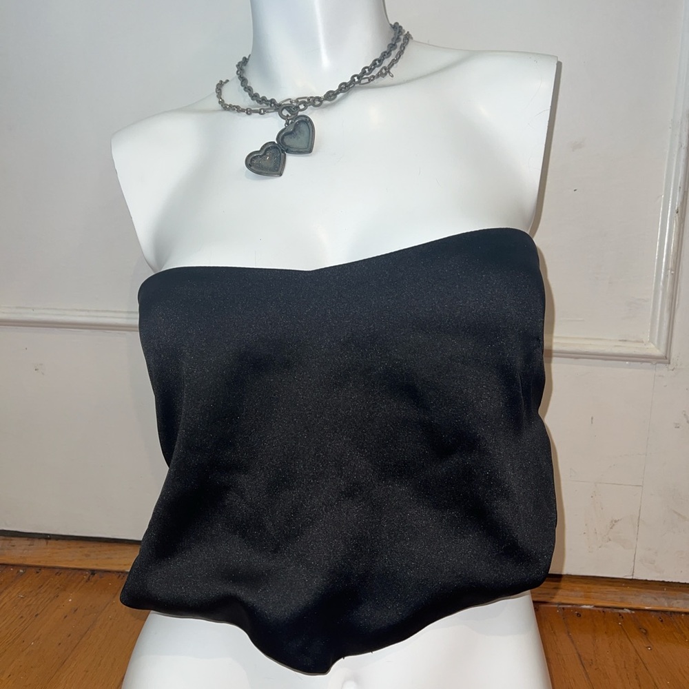 Tiger Mist Black Strapless Tube Top